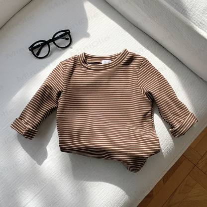 幼児用ストライプ柄コットンシャツ - 茶色 - 10-11歳 - image 6