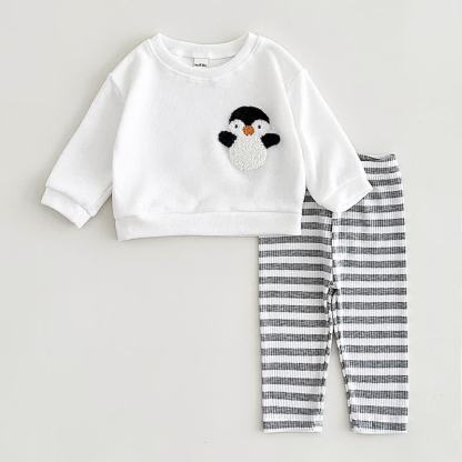 ベビー用ぬいぐるみ柄スウェットシャツ＆レギンス 2点セット - グレー - 2-3Y - image 2
