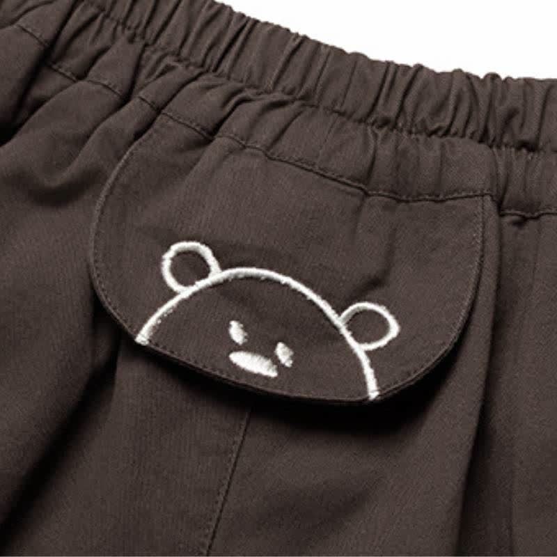 幼児用無地クマ柄フラップパンツ - image 6