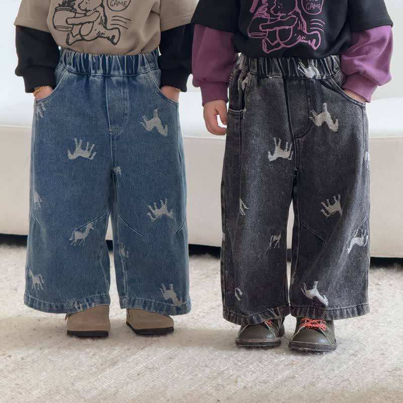 幼児用馬柄デニムパンツ - image 1