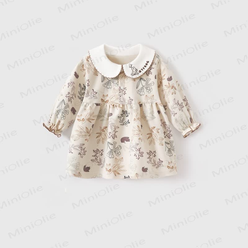 ベビー用ヴィンテージフローラルピーターパンカラーDress - ベージュ - 2～3歳 - image 2