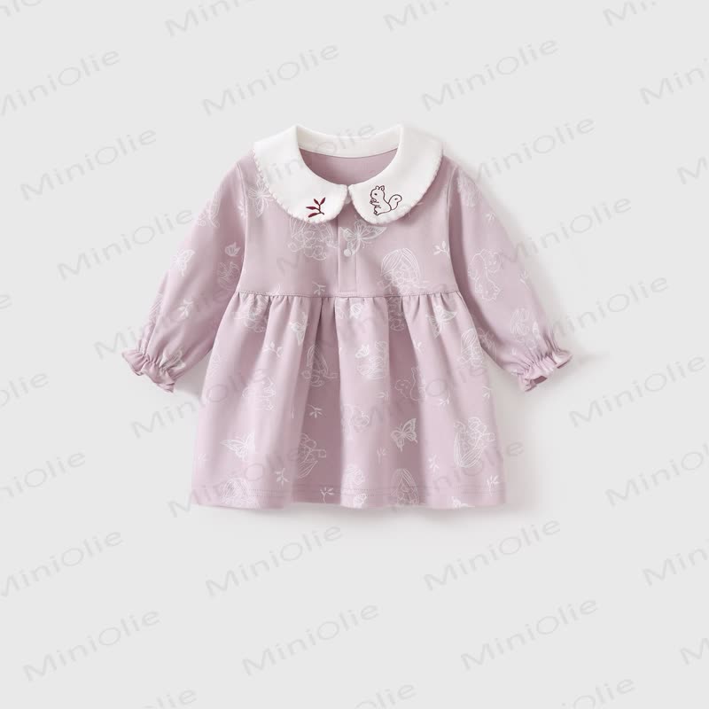 ベビー用ヴィンテージフローラルピーターパンカラーDress - 紫 - 2～3歳 - image 5