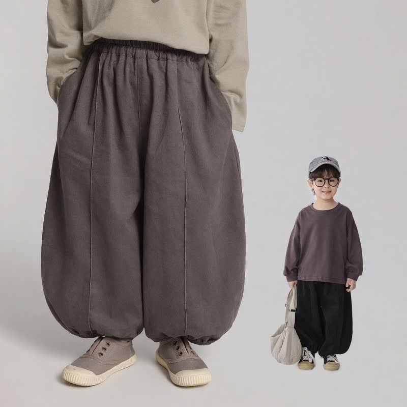 幼児用無地ゆったりランタンパンツ - image 1