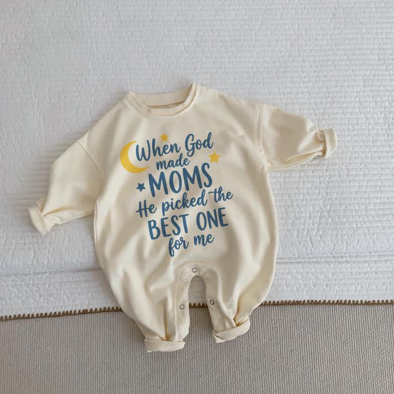 WHEN GOD MADE MOMS HE PICKED THE BEST ONE FOR MEベビーベージュロンパース - ベージュ - 2～3歳 - image 1