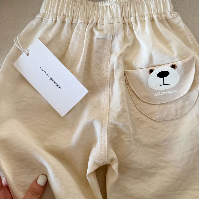 LITTLE- BEAR幼児用 リラックスフィット デニム ハーレムパンツ - ベージュ - 8-9T - image 3