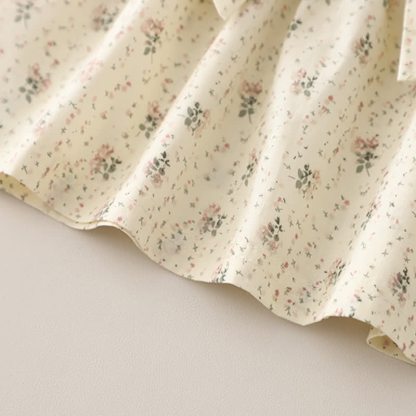 幼児用女の子向け長袖花柄ブラウスとデニムパンツのツーピースセット - image 8