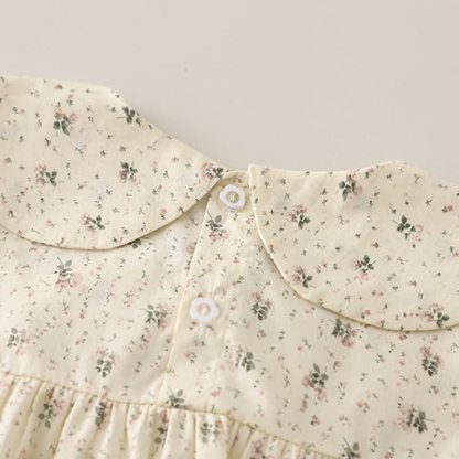 幼児用女の子向け長袖花柄ブラウスとデニムパンツのツーピースセット - image 7
