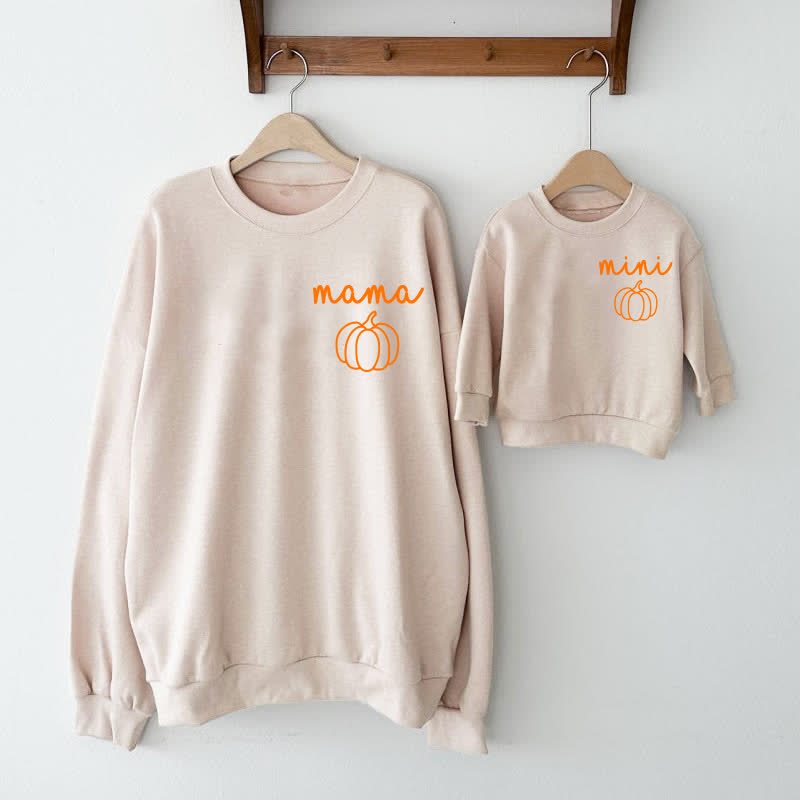 MAMA/MINIママと私 パンプキンベージュスウェットシャツ - image 1