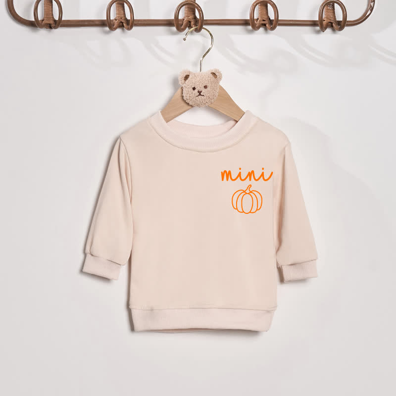 MAMA/MINIママと私 パンプキンベージュスウェットシャツ - ベージュ - ベビースウェットシャツ: 2～3歳 - image 3