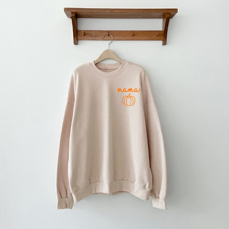 MAMA/MINIママと私 パンプキンベージュスウェットシャツ - ベージュ - 大人用スウェットシャツ：XL - image 2