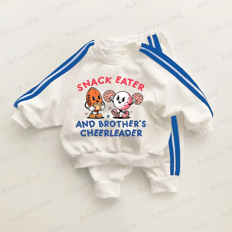 SNACK EATER AND BROTHER'S CHEERLEADER　ブルーストライプのツーピースセット - ホワイト＆ブルー - 3～5歳 - image 1