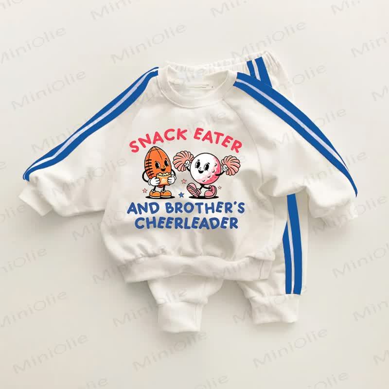SNACK EATER AND BROTHER'S CHEERLEADER　ブルーストライプのツーピースセット - ホワイト＆ブルー - 3～5歳 - image 1