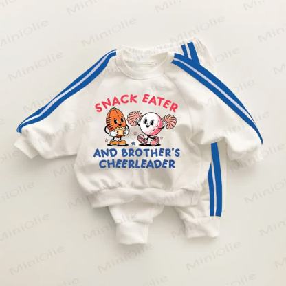 SNACK EATER AND BROTHER'S CHEERLEADER　ブルーストライプのツーピースセット - ホワイト＆ブルー - 3～5歳 - image 1