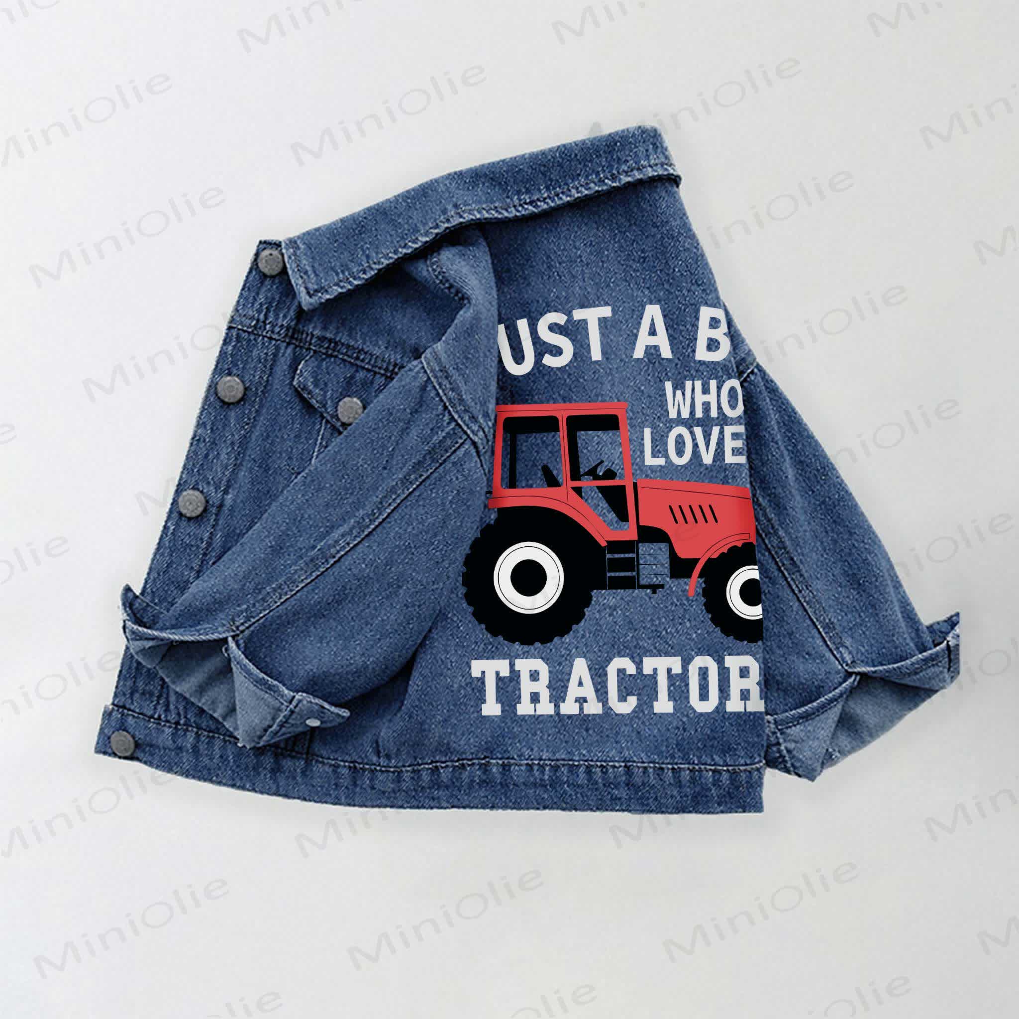 JUST A BOY WHO LOVES TRACTORSの幼児用デニムジャケット - 青 - 10-11歳 - image 1