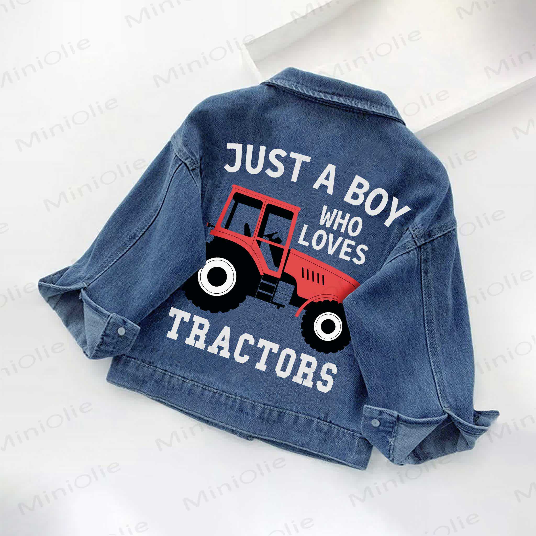 JUST A BOY WHO LOVES TRACTORSの幼児用デニムジャケット - image 3