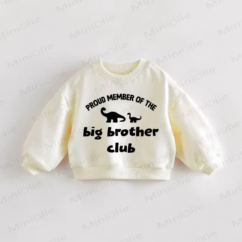 PROUD MEMBER OF THE BIG BROTHER CLUBベビー幼児用クリームスウェットシャツ - クリーム - 3～5歳 - image 1