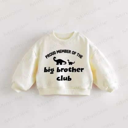 PROUD MEMBER OF THE BIG BROTHER CLUBベビー幼児用クリームスウェットシャツ - クリーム - 3～5歳 - image 1
