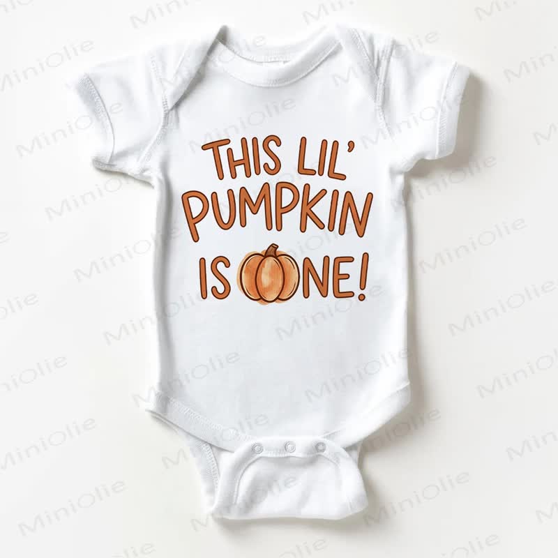 THIS LIL' PUMPKIN IS ONE!ベビー用ホワイトボディスーツ - 白 - 18～24ヶ月 - image 1