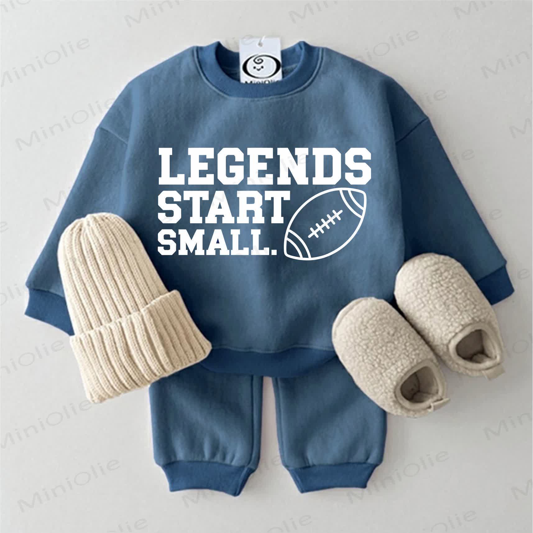 LEGENDS START SMALL.ベビー用スウェットシャツ2点セット（ブルー） - 青 - 2～3歳 - image 1