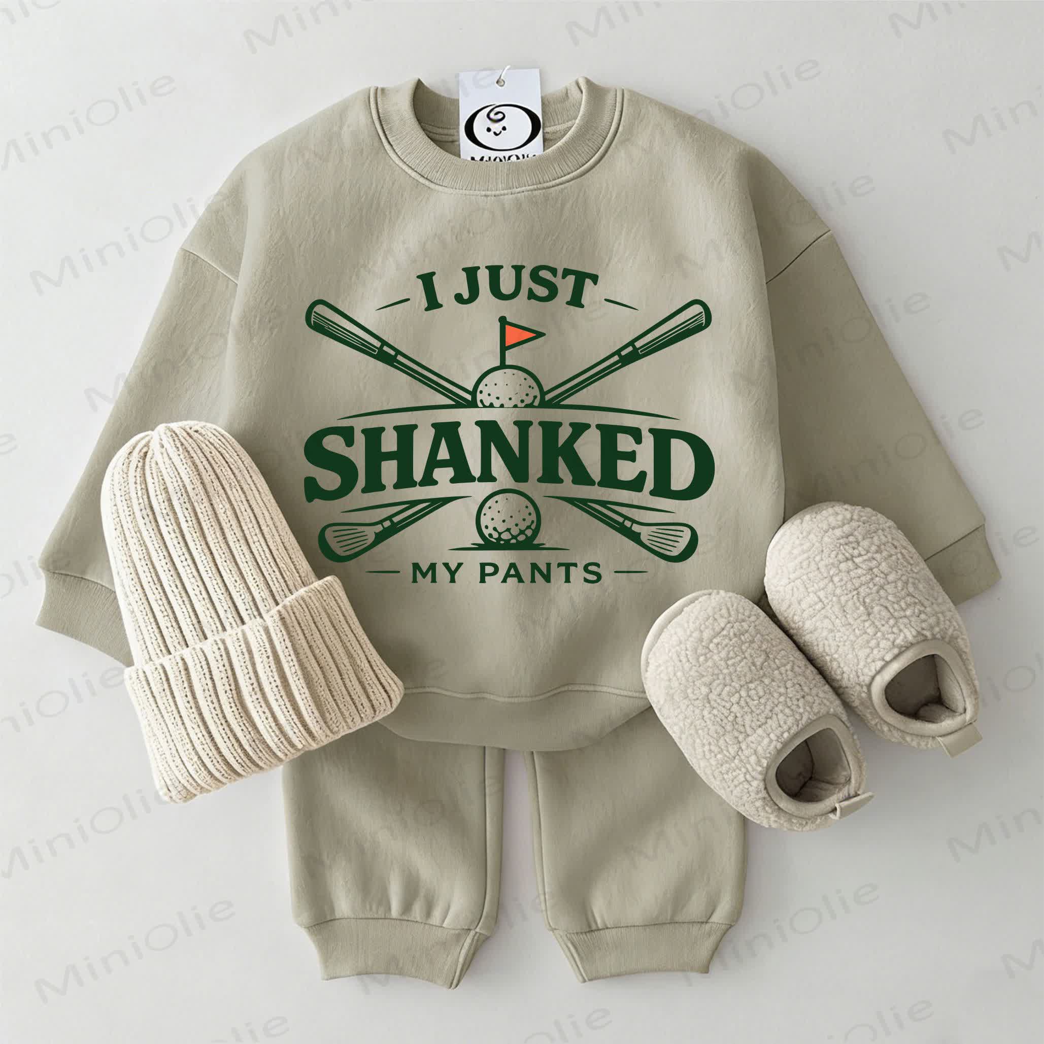 I JUST SHANKED MY PANTS！ベビー用スウェットシャツ 2点セット グレーグリーン - グレーグリーン - 2～3歳 - image 1
