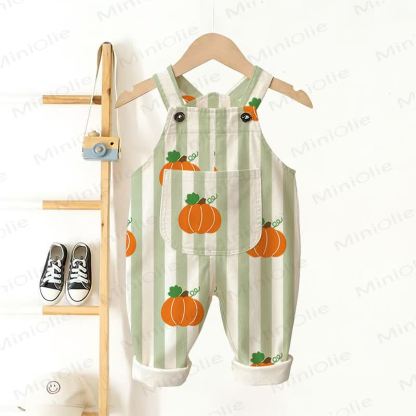 ベビー・幼児用パンプキンストライプオーバーオール - 緑 - 3～5歳 - image 1