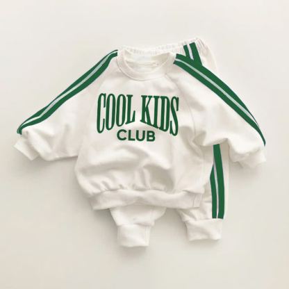 COOL KIDS CLUB・幼児用トラックスーツ 2点セット - ホワイト＆グリーン - 3～5歳 - image 1