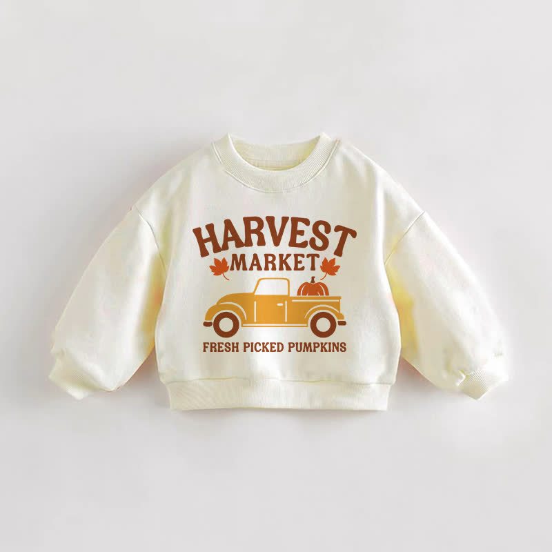 HARVEST MARKET FRESH PICKEDE PUMPKINS幼児用クリームスウェットシャツ - クリーム - 3～5歳 - image 1