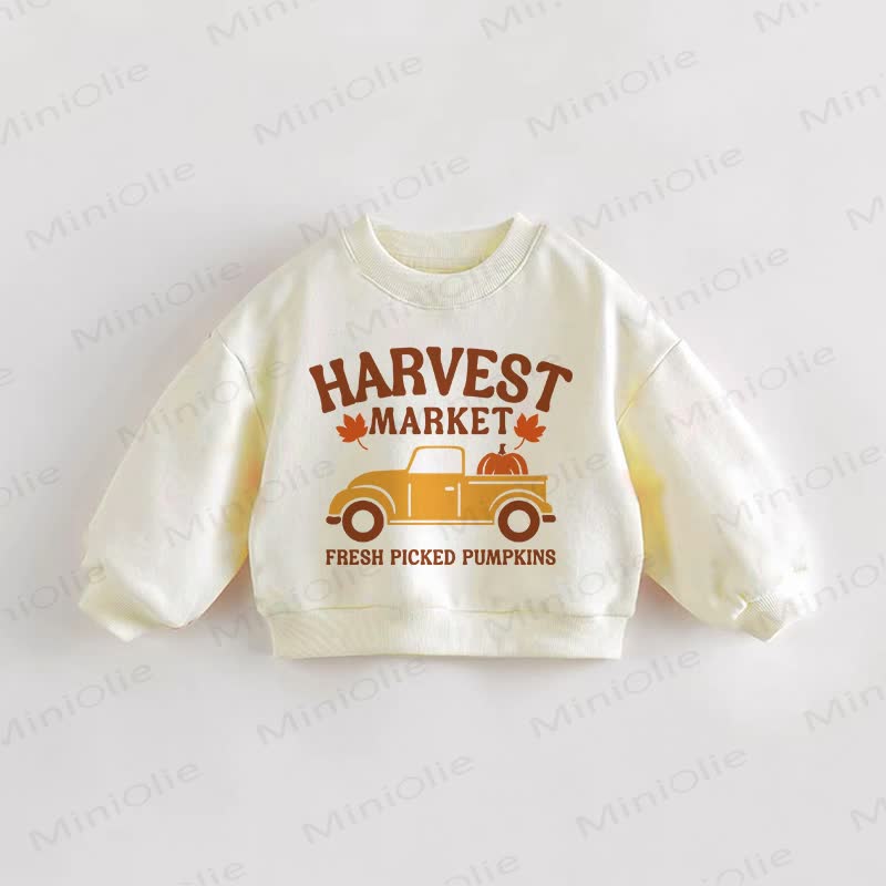 HARVEST MARKET FRESH PICKEDE PUMPKINS幼児用クリームスウェットシャツ - クリーム - 3～5歳 - image 1