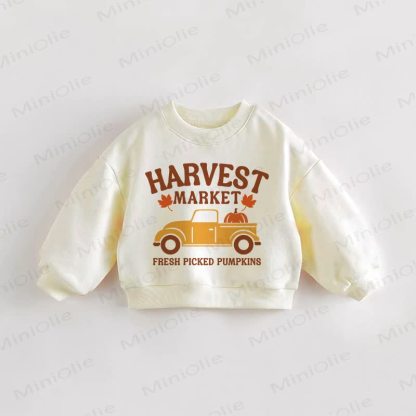 HARVEST MARKET FRESH PICKEDE PUMPKINS幼児用クリームスウェットシャツ - クリーム - 3～5歳 - image 1