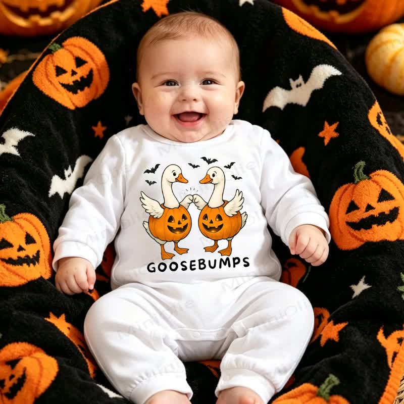 ベビー用ハロウィンソフトホワイトロンパース - ホワイトグース - 12～18ヶ月 - image 3