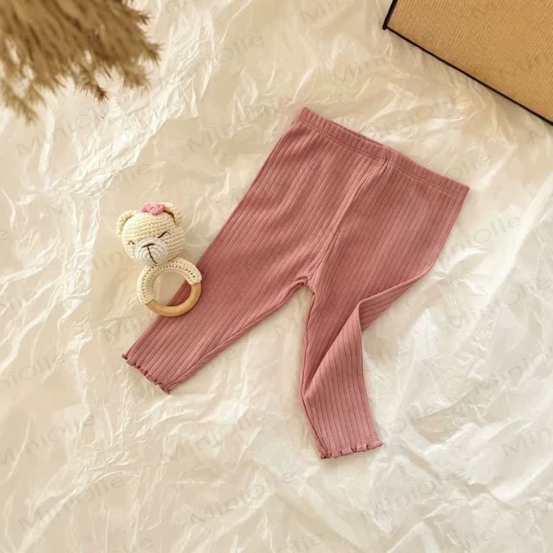 ベビーソフトなリブ編みフリル裾レギンス - ピンク - 3～4歳 - image 4