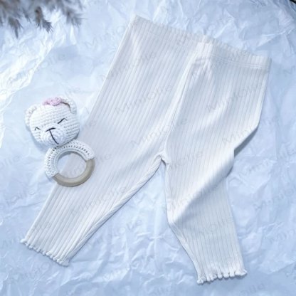 ベビーソフトなリブ編みフリル裾レギンス - 白 - 3～4歳 - image 7