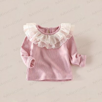 ベビー用フリル襟リブニットトップス - ピンク - 4～5歳 - image 5