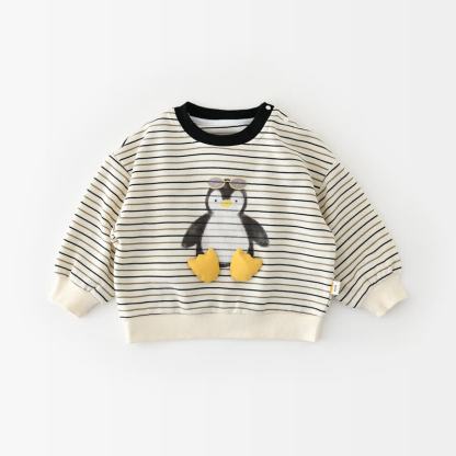 ベビー・幼児用ペンギン柄ストライプスウェットシャツまたは魚柄パンツ - 白 - 4～5歳 - image 2