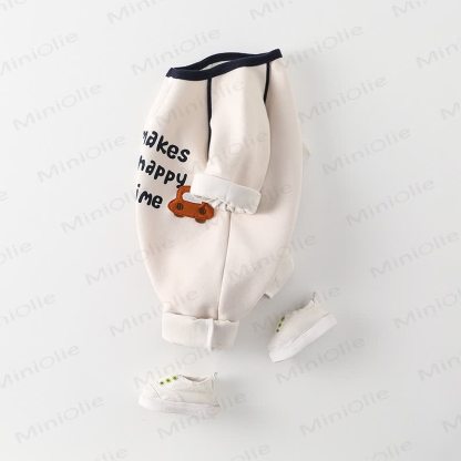 IF IT MAKES YOU HAPPY IT'S NOT A WASTE OF TIMEベビーカーアップリケ付きロンパース - image 4