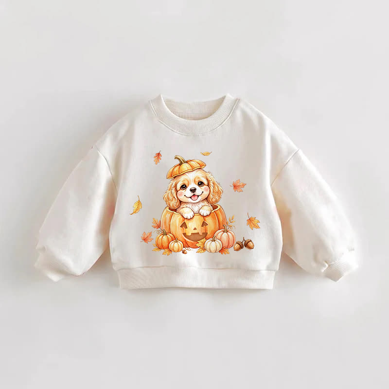 ベビー・幼児用パンプキン・ドッグ柄スウェットシャツ - クリーム - 3～5歳 - image 1