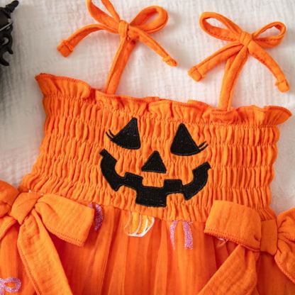 ベビー用ハロウィンパンプキンオレンジチュールチュチュボディスーツ - image 5