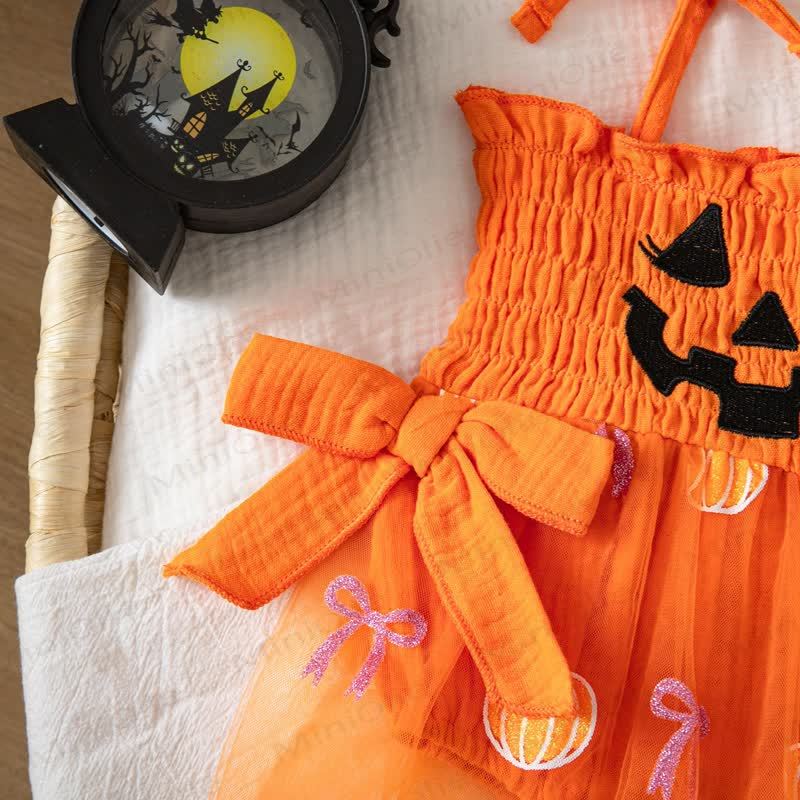 ベビー用ハロウィンパンプキンオレンジチュールチュチュボディスーツ - image 6