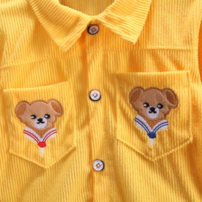 幼児用クマ柄パッチ付きコーデュロイ3点セット - image 8
