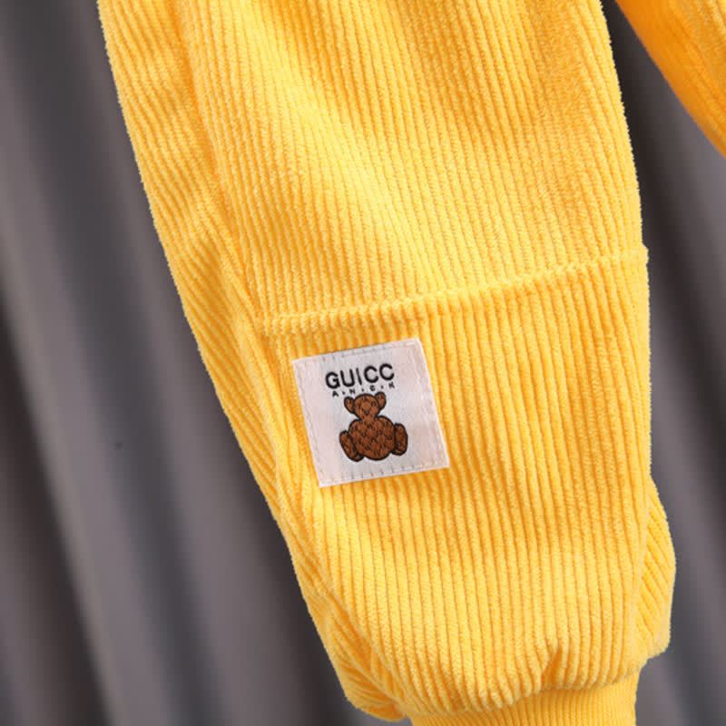 幼児用クマ柄パッチ付きコーデュロイ3点セット - image 13
