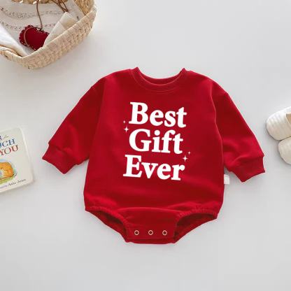 BEST GIFT EVER！ベビー用レッドボディスーツ - 赤 - 18～24ヶ月 - image 1