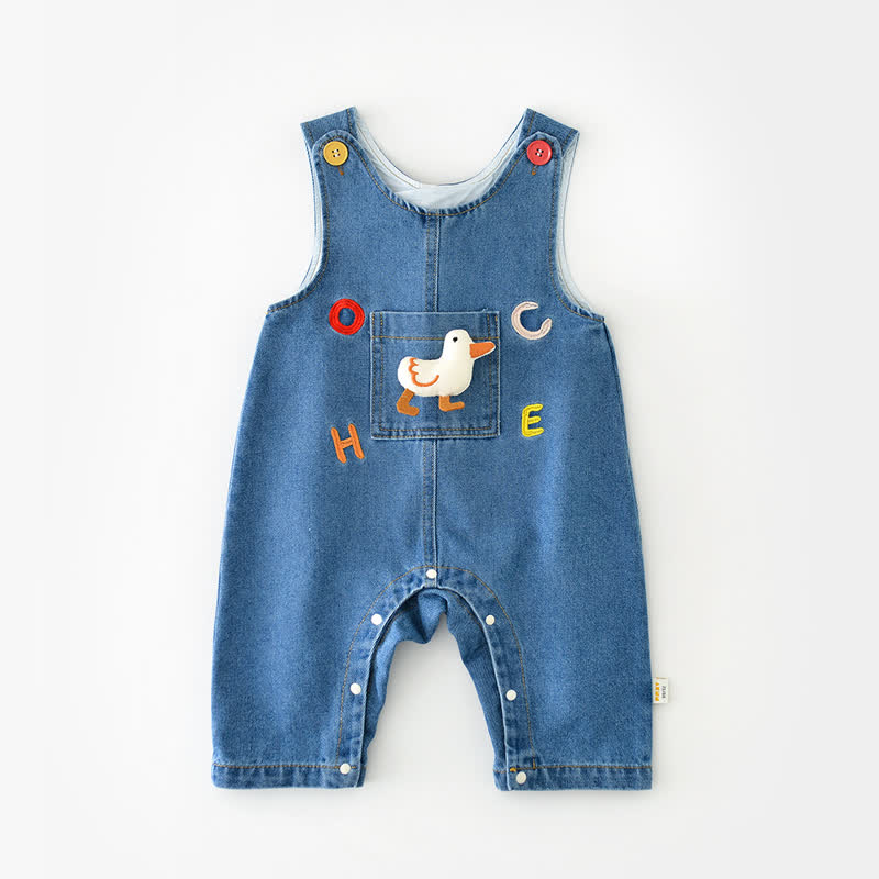 ベビー・幼児用 ブルーダックパッチ デニムオーバーオール - 青 - 2～3歳 - image 1