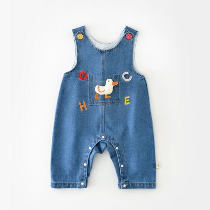 ベビー・幼児用 ブルーダックパッチ デニムオーバーオール - 青 - 2～3歳 - image 1
