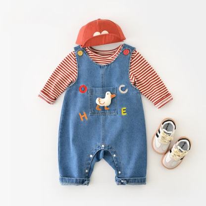 ベビー・幼児用 ブルーダックパッチ デニムオーバーオール - image 2