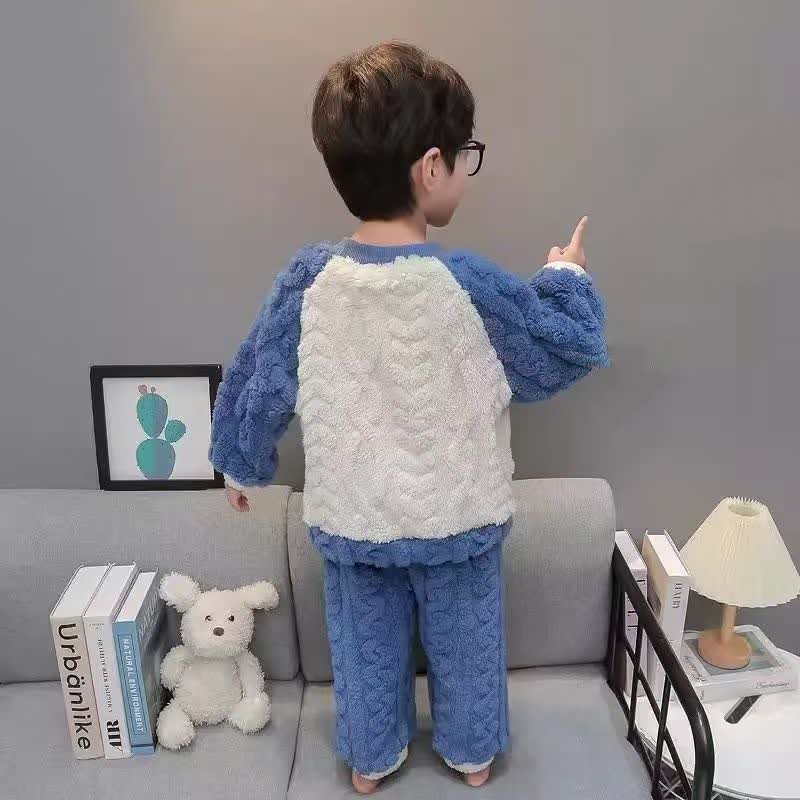 幼児用子犬柄テディフリース冬用パジャマ2点セット - image 4