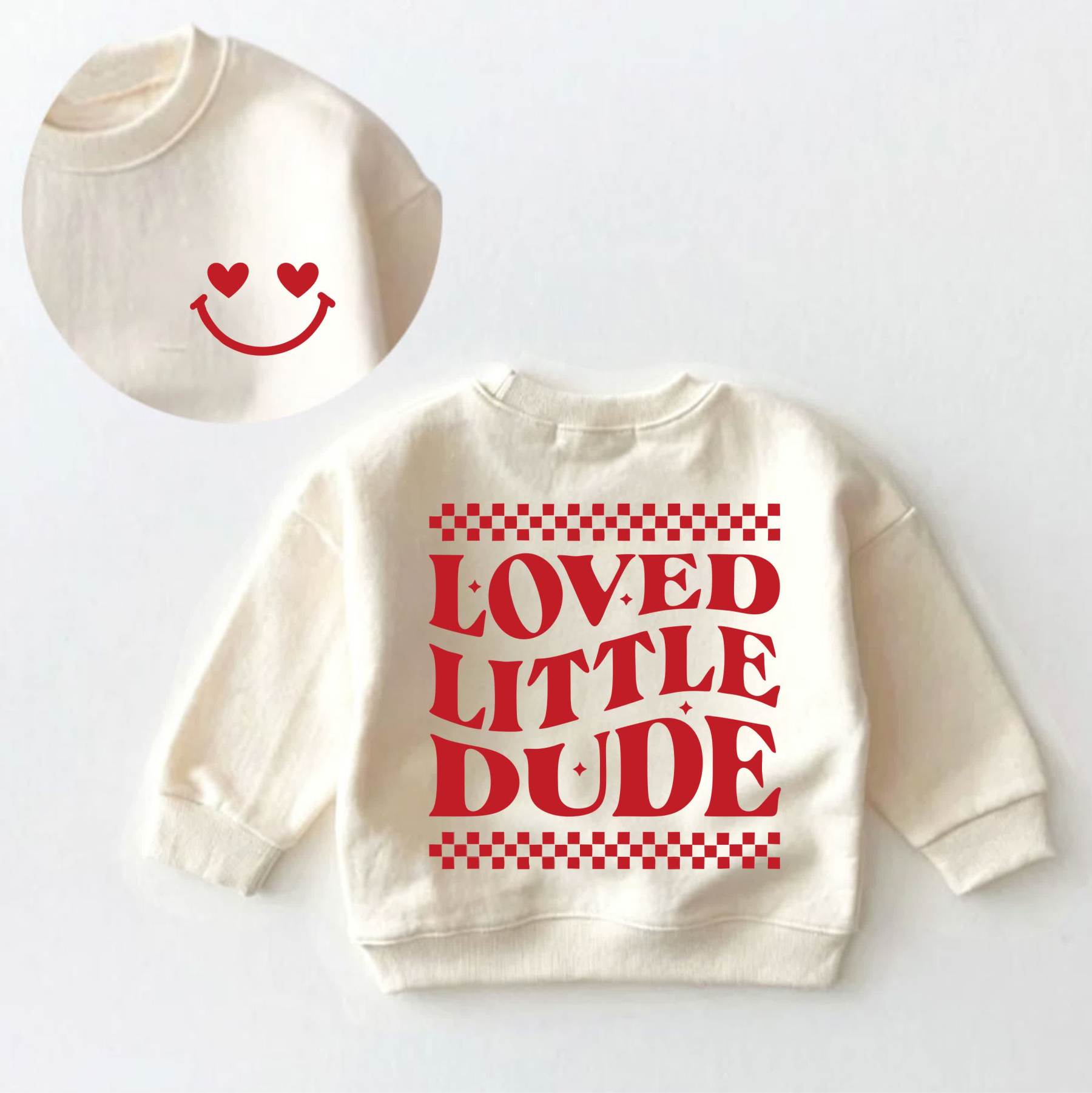 LOVED LITTLE DUDEベビー幼児用クリームスウェットシャツ - クリーム - 3～5歳 - image 1