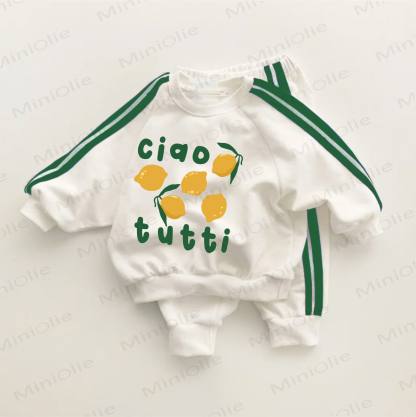 CIAO TUTTIベビー 幼児 グリーン ストライプ 2 点セット - ホワイト＆グリーン - 3～5歳 - image 1