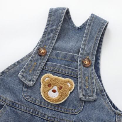 ベビー幼児用クマ柄ポケット付きデニムオーバーオール - image 4