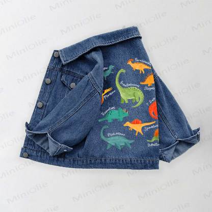幼児用恐竜柄デニムジャケット - 青 - 10-11歳 - image 1