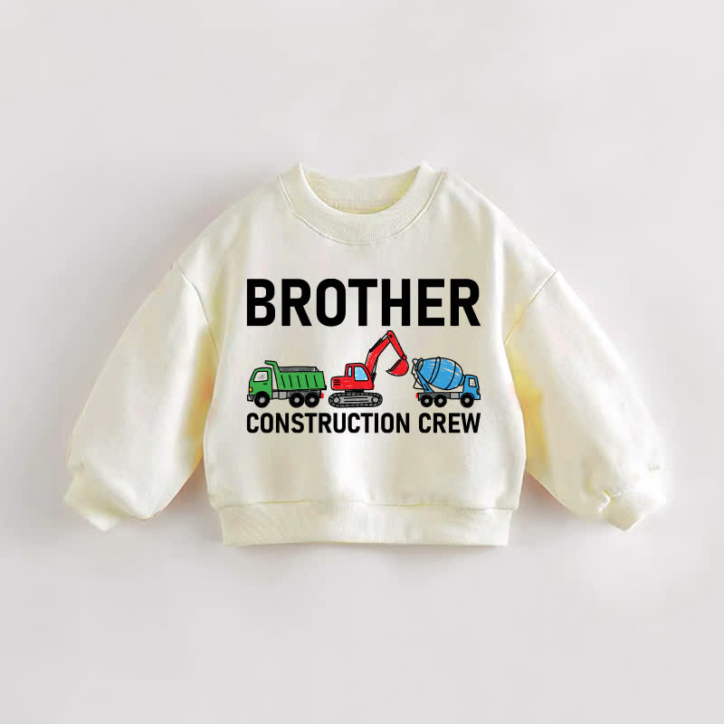 BROTHER CONSTRUCTION CREW幼児用クリームスウェットシャツ - クリーム - 3～5歳 - image 1